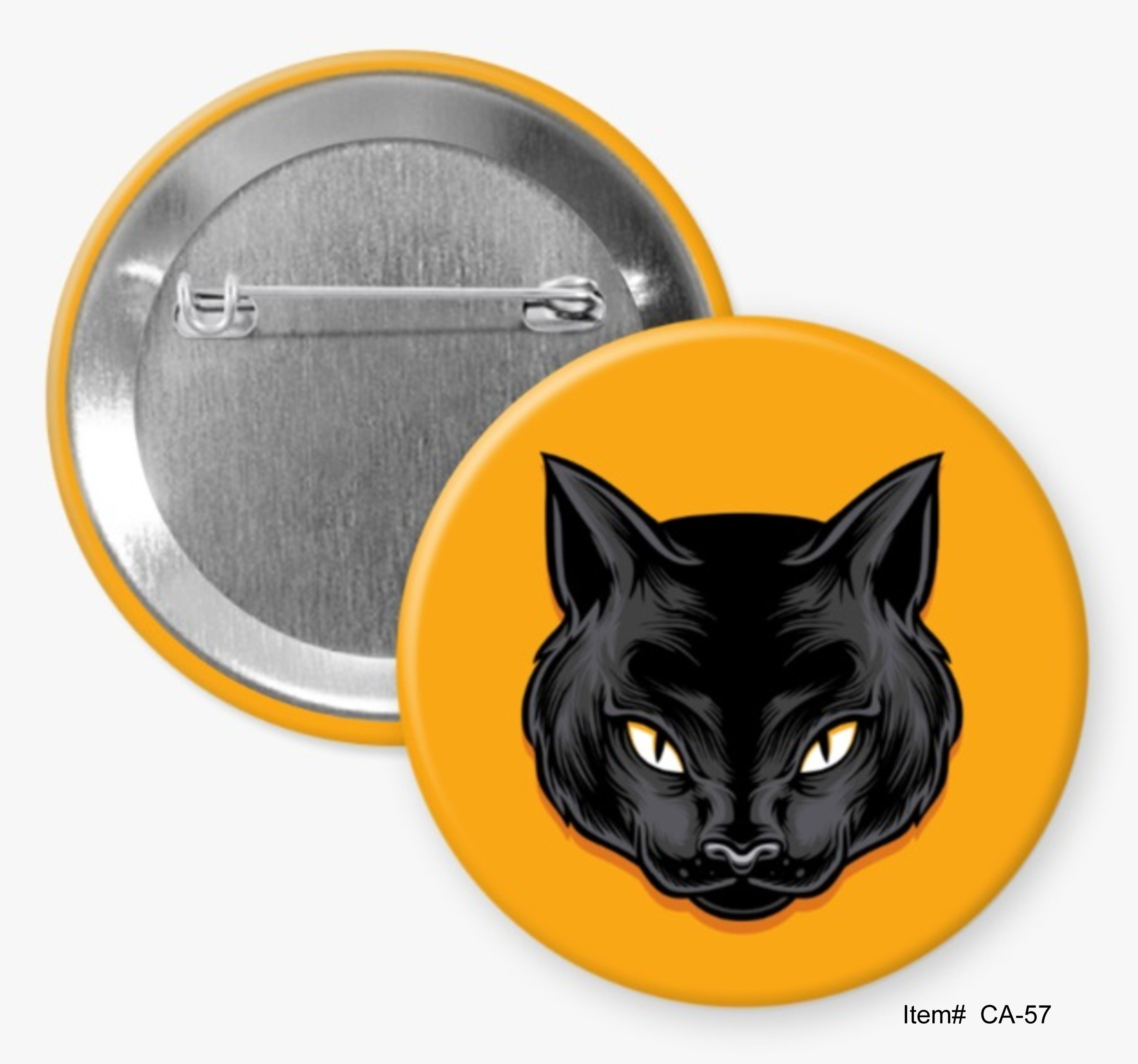 Black Cat, I Love Cats Buttons