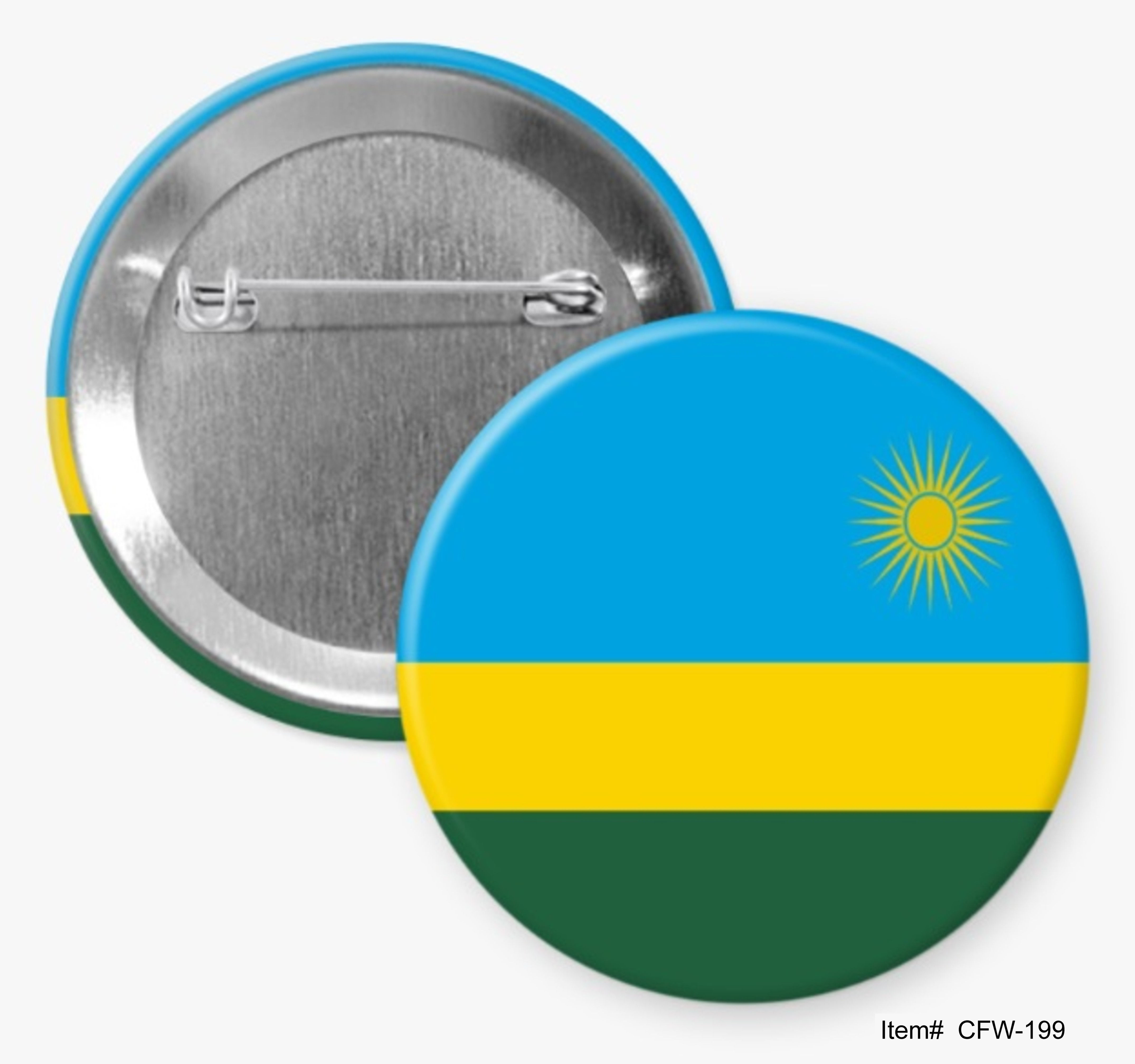 Rwanda, Country Flags Of The World Buttons