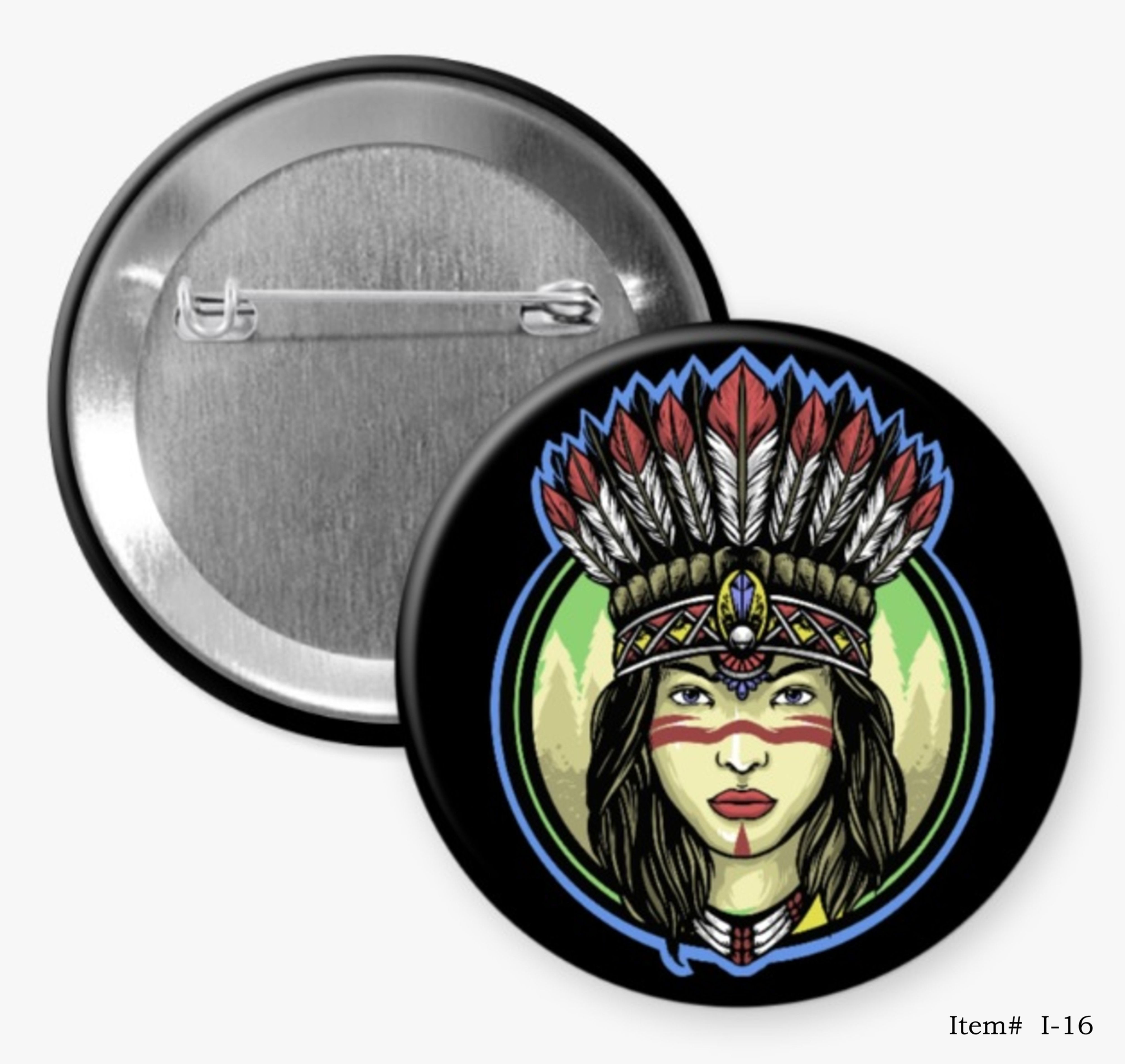 Apache Woman, Indigenous Sovereignty Buttons