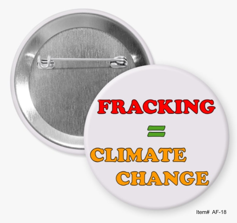 Fracking = Climate Change, Anti-Fracking Buttons