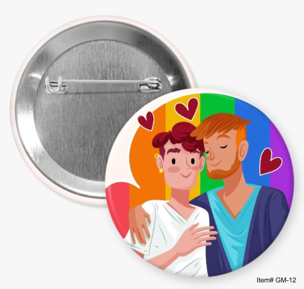 Male Gay Couple, Male Gay Pride Buttons