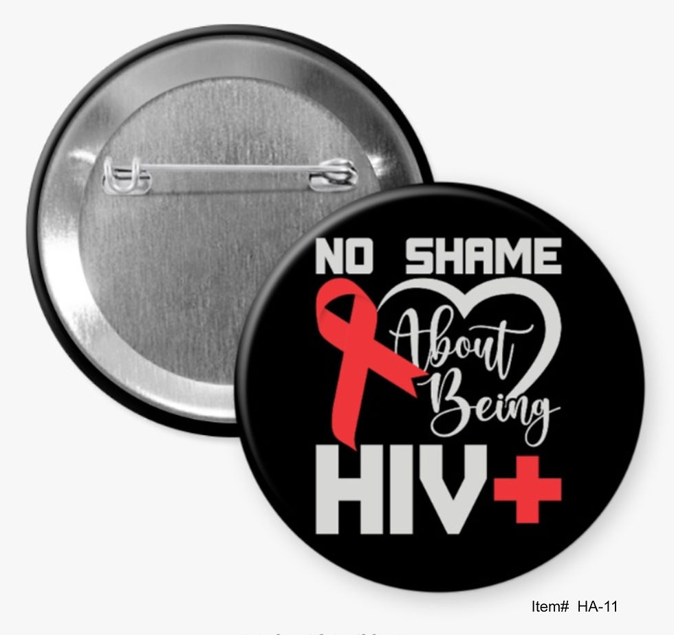 No Shame About Being HIV+, HIV/AIDS Awareness Buttons