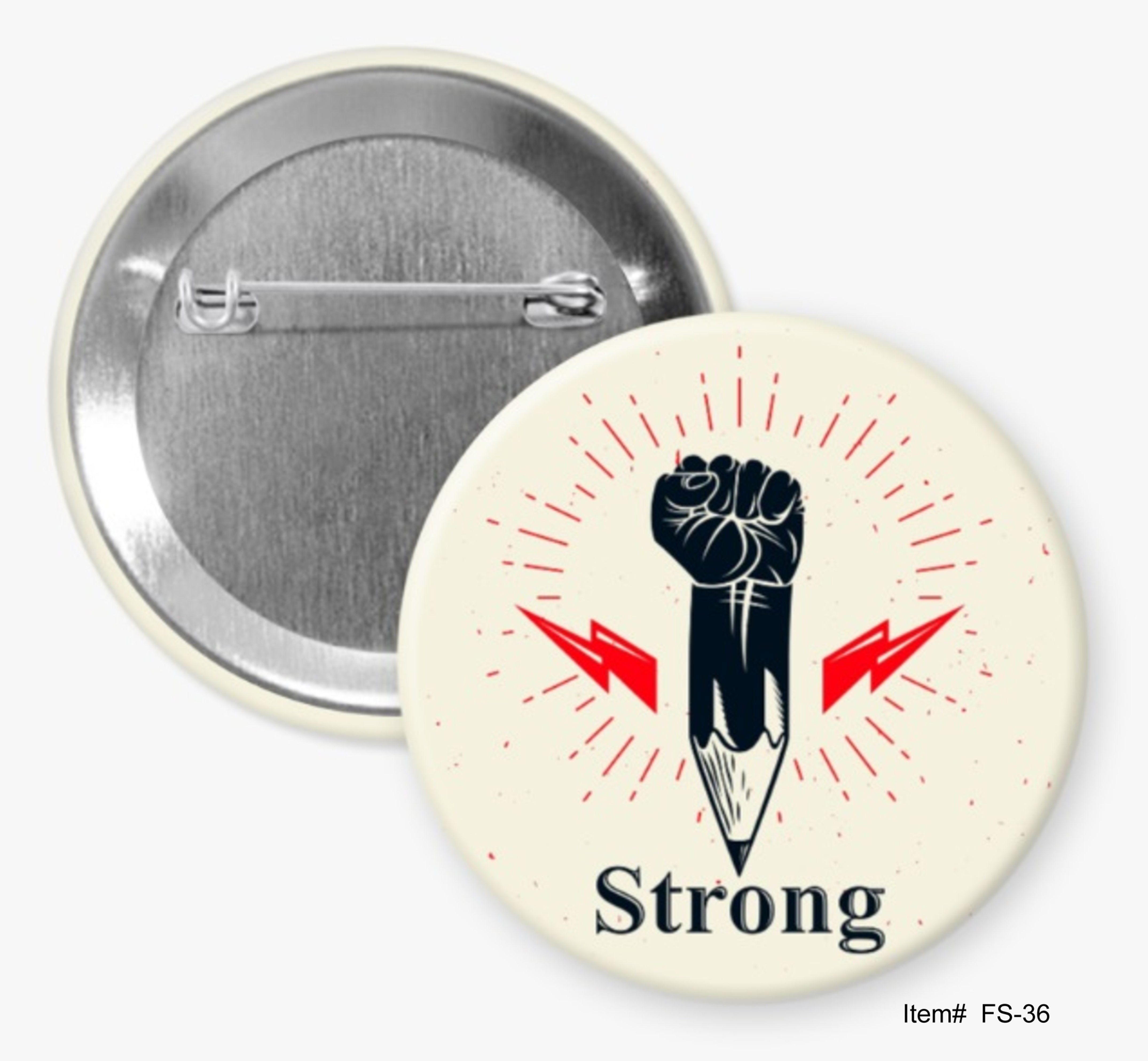 Strong Resistance Fist With Pencil, Free Speech Buttons