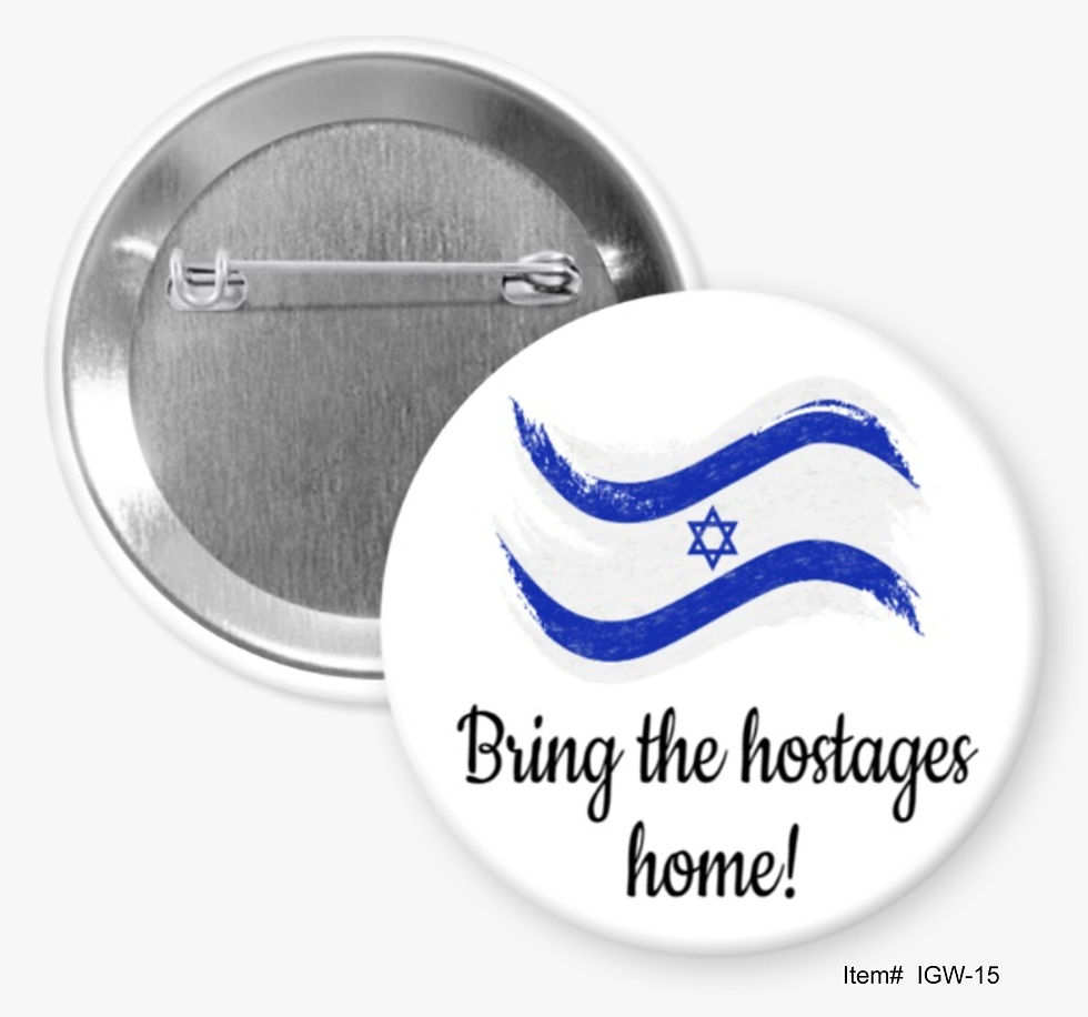 Bring The Hostages Home, Israel & Gaza War Buttons