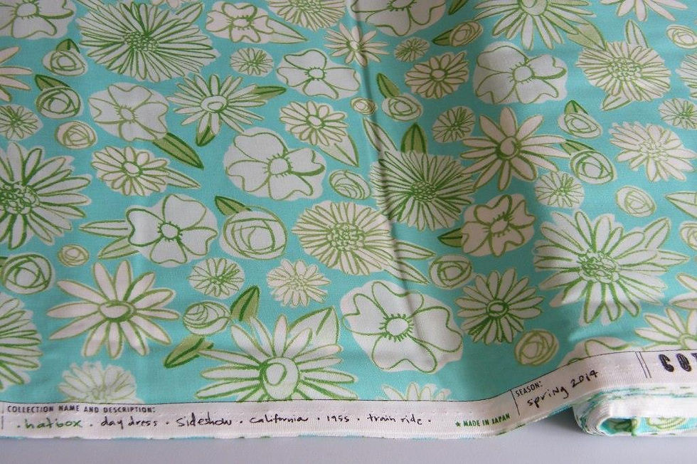 Thumbnail: Hatbox - Day Dress (Aqua) - Cotton & Steel