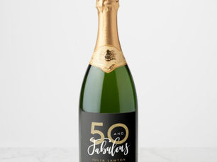 Best Deals! 50 and fabulous stylish party sparkling wine label