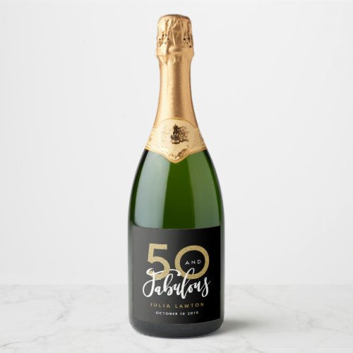 Best Deals! 50 and fabulous stylish party sparkling wine label