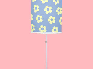 Best Deals! Danish Pastel Blue Yellow Cute Daisy Pattern Table Lamp
