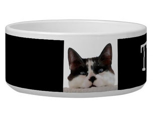 Review Custom Black & White Tuxedo Funny Cat Pet Bowl