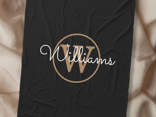 Hot Review! Elegant Black Gold Monogram Script Name Fleece Blanket