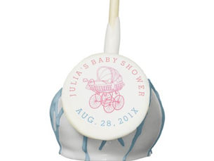 Review Vintage Pram Stroller Baby Shower Pink Cake Pop