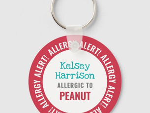 Hot Deals! Allergy Alert Customized Kids School Keychain