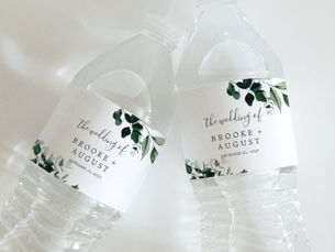 Top 10! Emerald Greenery Wedding Water Bottle Label