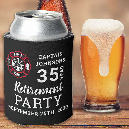 Review Firefighter Retirement Maltese Cross Personalized Can Cooler