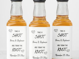 Top 10! Take A Shot Engaged Couple Tying The Knot Liquor Bottle Label