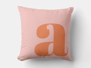 Hot Review! Modern Monogram Initial Letter Pastel Pink Orange Throw Pillow