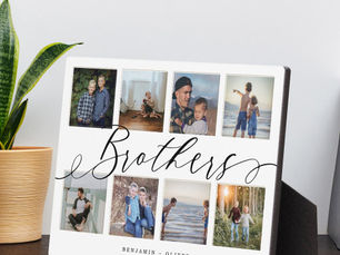 Big Deals! Brothers Script | Gift For Brothers Photo Collage Plaque