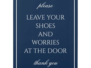 Review Classic Simple Dark Blue Remove Shoes Sign