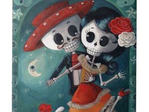 Best Price! The Day of The Dead Skeleton Lovers Tile