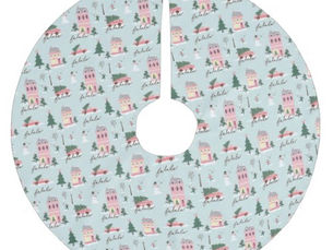 Hot Deals! Fa La Home For The Holidays Town & Pink Retro Van Brushed Polyester Tree Skirt