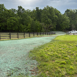 Hydroseeding job to promote healthy lawn growth and prevent erosion.