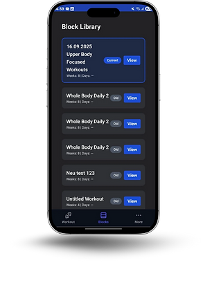 BoldMove Fitness App Block Library – Trainingsblöcke und Wochenstruktur