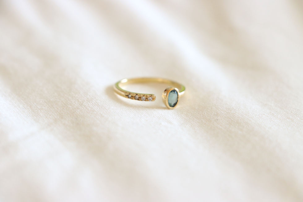 Thumbnail: Diamonds & Blue Topaz Ring