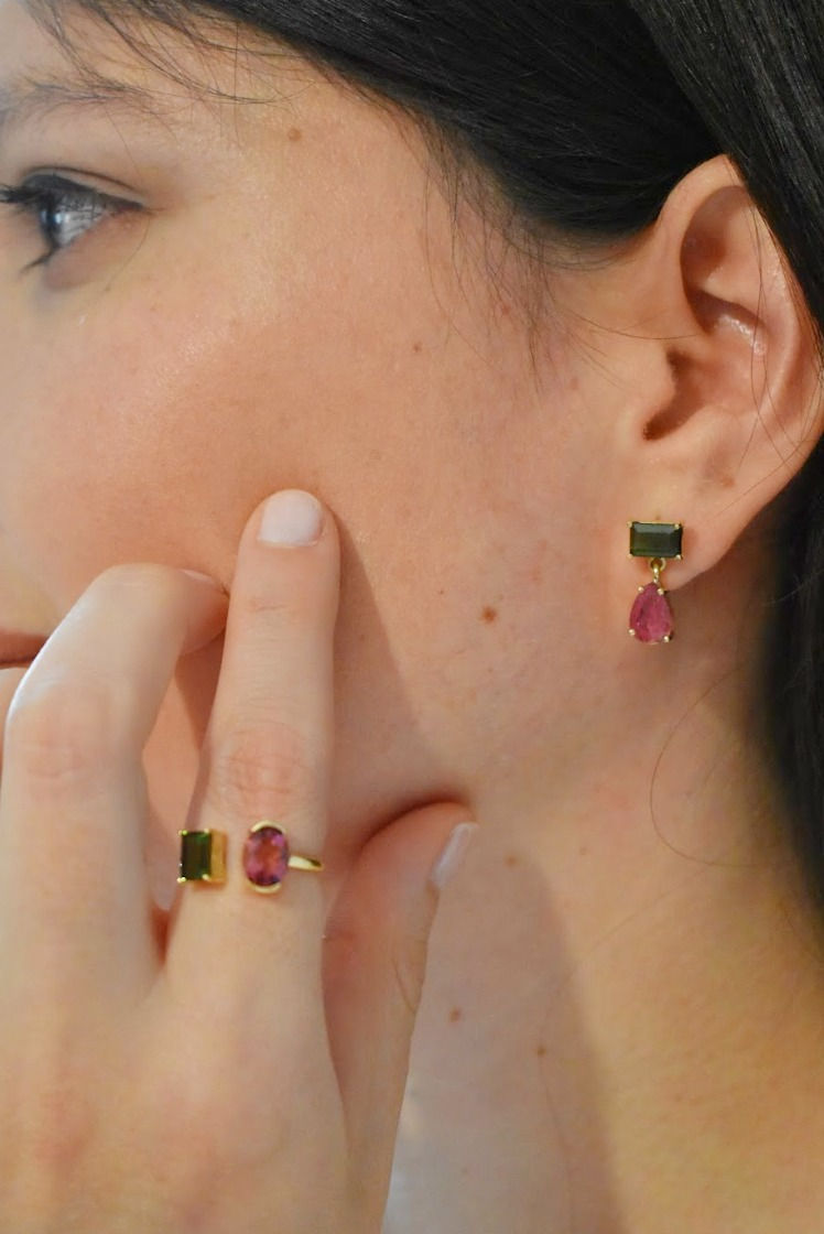 Thumbnail: Watermelon Tourmaline Earrings