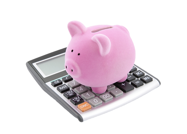 Piggy bank on calculator