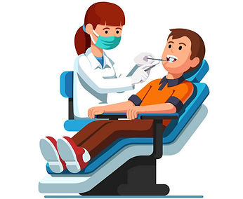Dentist examining a child's teeth