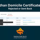 Rajasthan Bonafide/Domicile Certificate error send back to citizen by level one