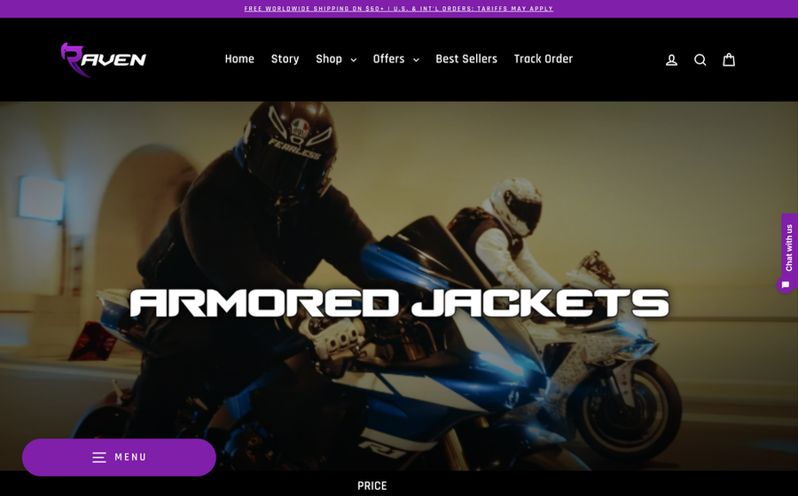 RAVEN Moto homepage
