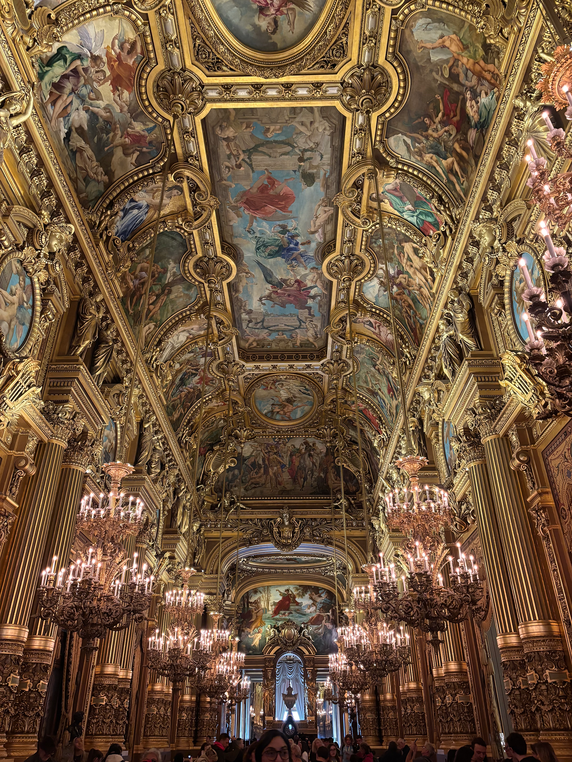 decorative room in paris opera house with painted ceilings 