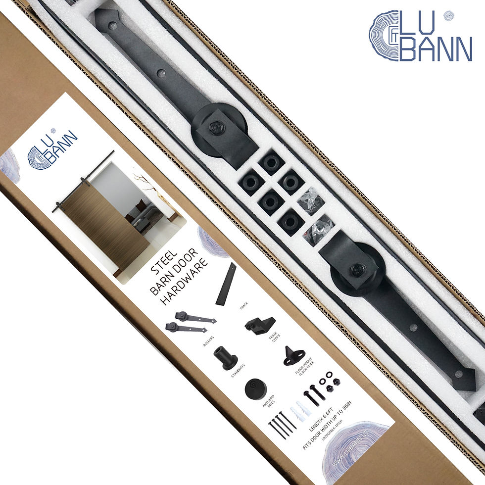 Thumbnail: LUBANN 6.6FT Sliding Wood Barn Door Hardware Sliding Track Kit Straight Roller ▫