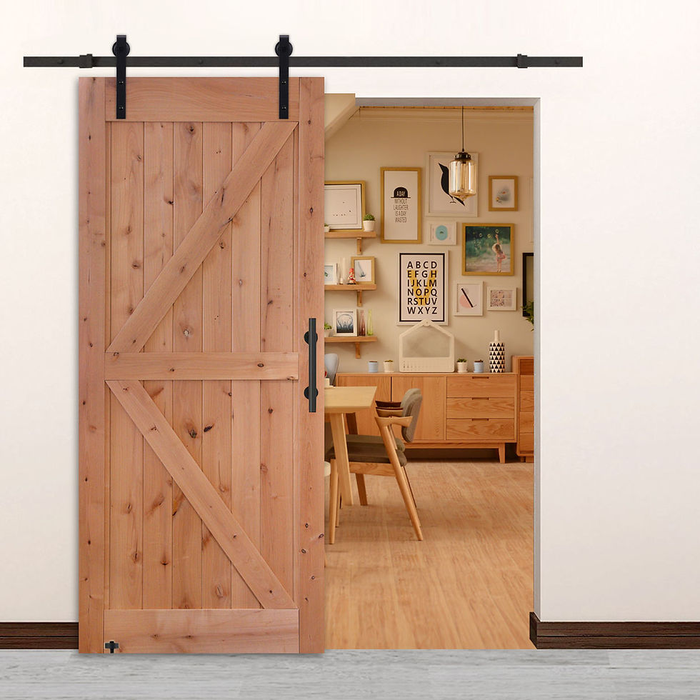 Thumbnail: Hand-Built British Brace Unfinished Hardwood Interior Sliding Barn Door Slab