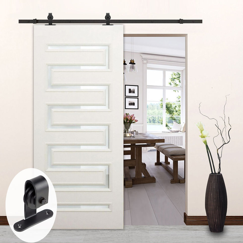 Thumbnail: LUBANN 6.6FT Top Mount Sliding Wood Barn Door Hardware Sliding Track Kit Straigh