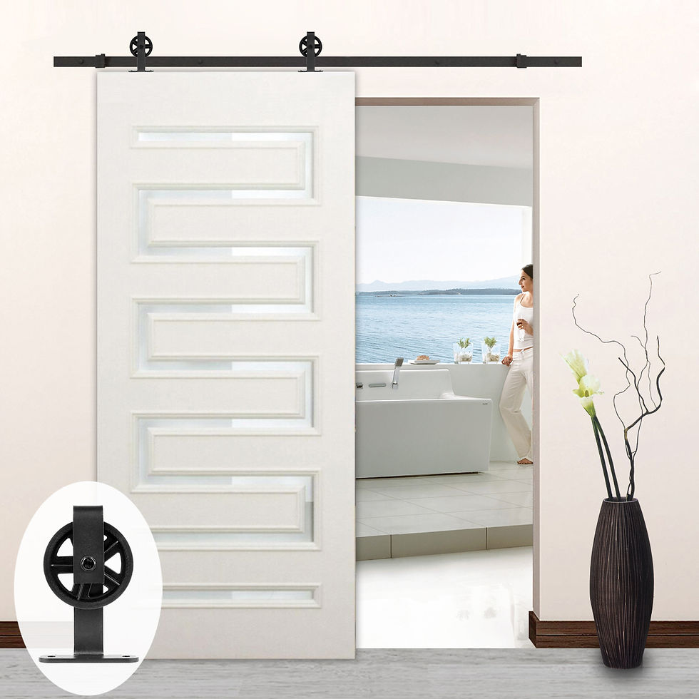Thumbnail: LUBANN 6.6FT Top Mount Sliding Wood Barn Door Hardware Sliding Track Kit Straigh