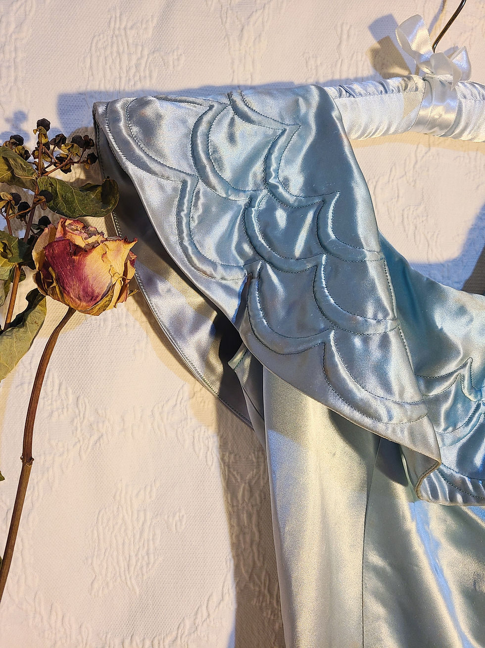 Thumbnail: 1930's Light Blue Silk Party Dress