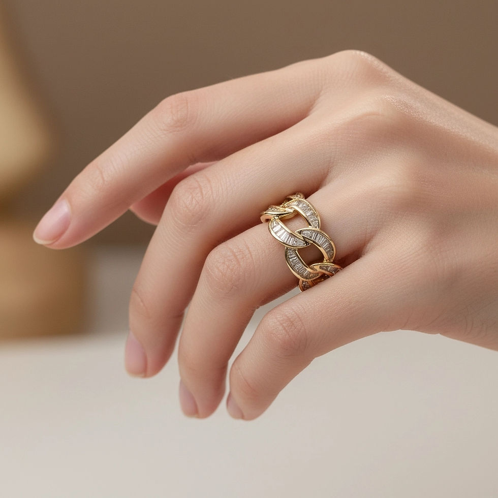 Miniature : Isolene Jewellers baguette ring, Cuban Link ring, Men's rings, Women's rings