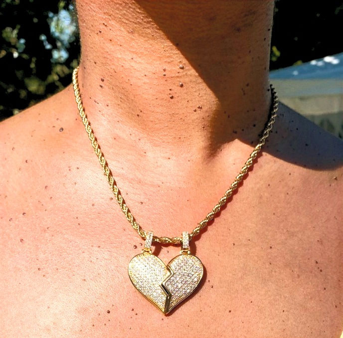 Miniatura: Heart pendant Necklace, Magnetic heart necklace, lovers necklace, bestie necklace, love necklace ,