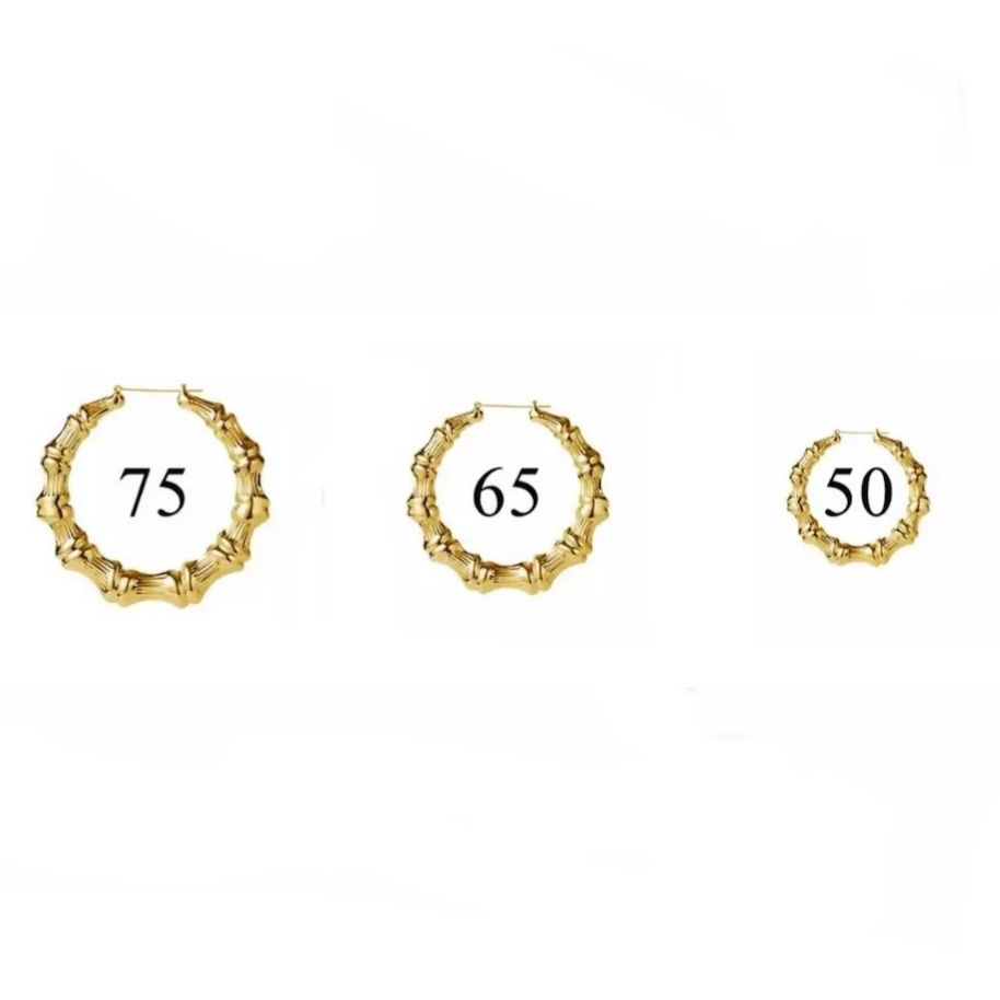 섬네일: Stainless Steel Initial Hoop Earrings