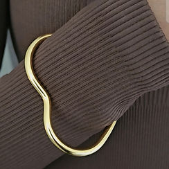 18k Gold plating heart bangle, waterproof, tarnish resistant, women's stack.