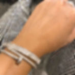 Unisex CZ silver bangle, Iced-out design