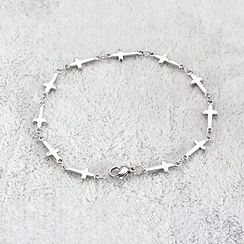 Isolene Jewellers Stainless steel cross bracelet, silver cross bracelet, cross jewellery, waterproof jewellery