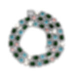 Silver Multi CZ Pearl Necklace