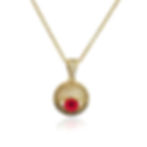 Gold necklace with red Crystal Evil Eye pendant