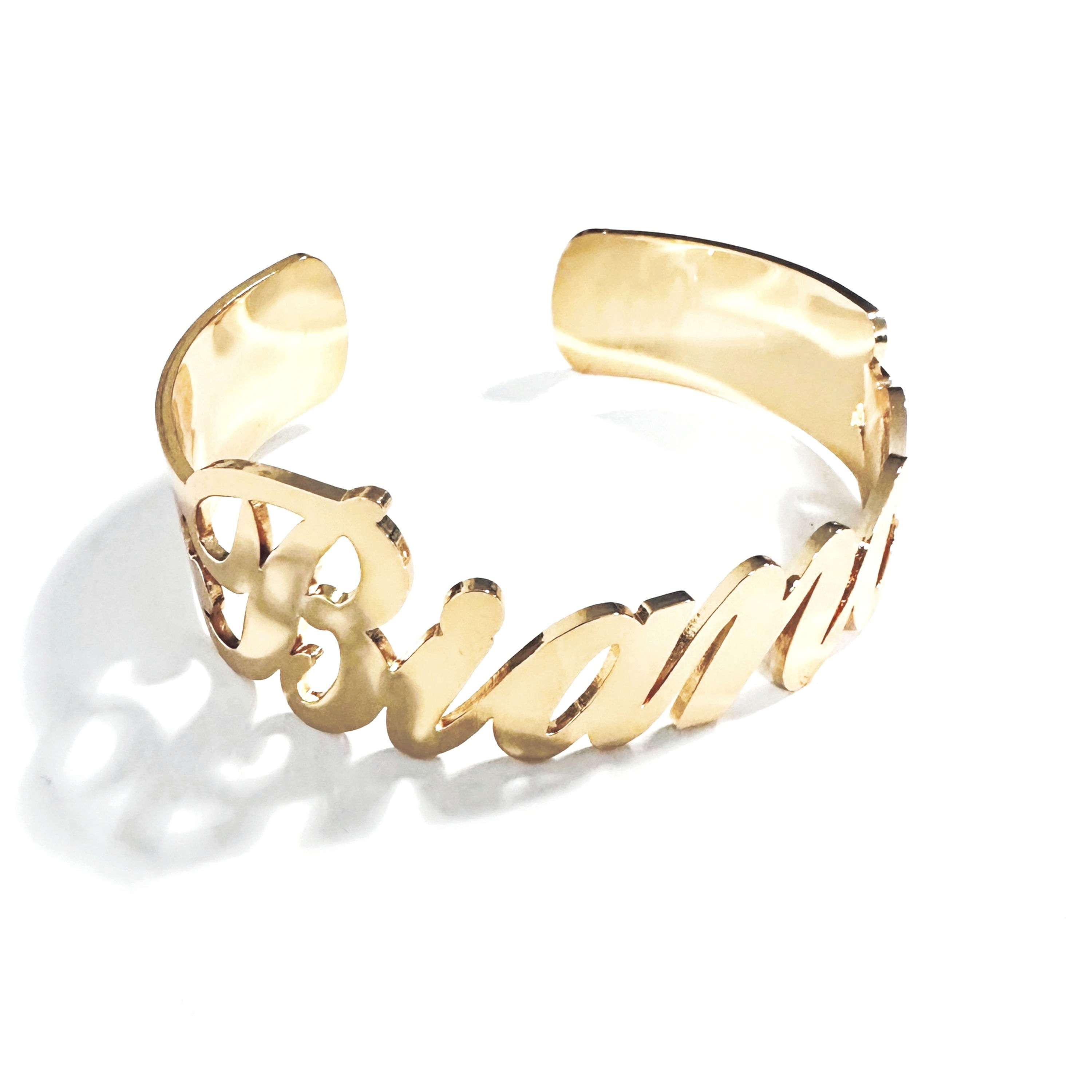 Custom Name Bangle, personalised name bangle, 18k gold plated bangle, open cuff bangle, stainless steel bangle