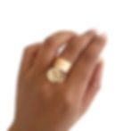 Gold IJ logo charm ring