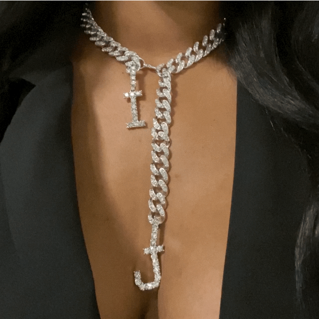 Bossy Initial Choker, Stainless-steel