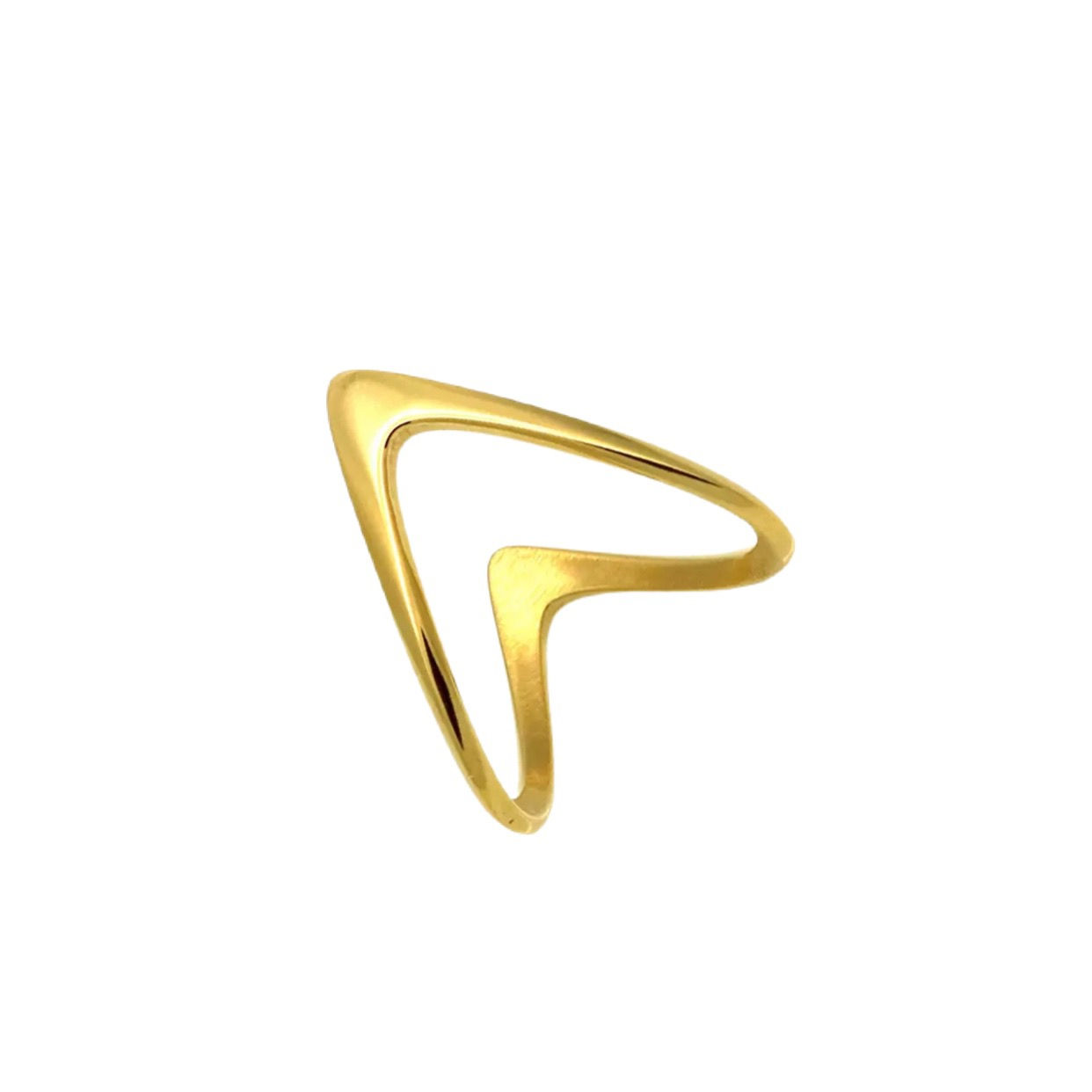 Gold V-shaped ring, minimalist design